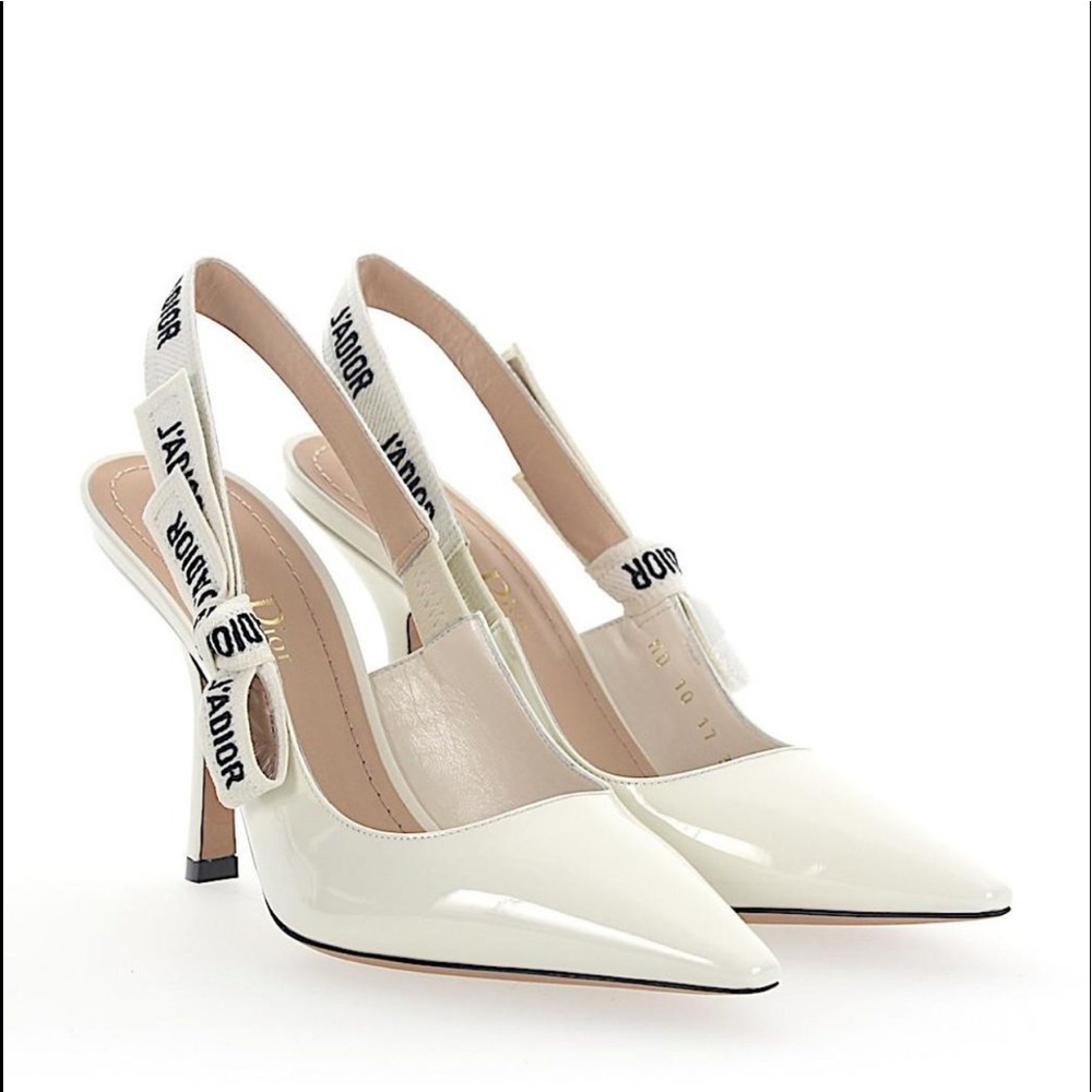 Dior sling pumps white